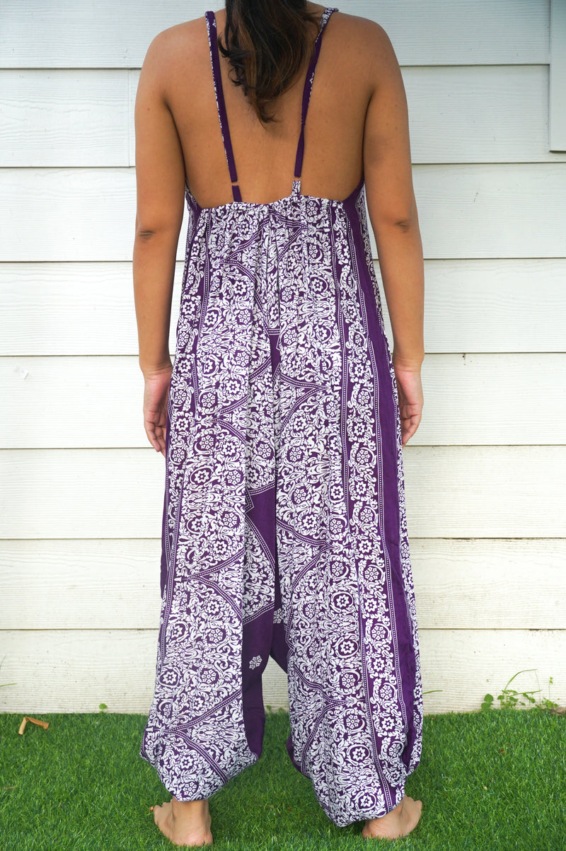 Purple Lotus Boho Hippie Jumpsuits