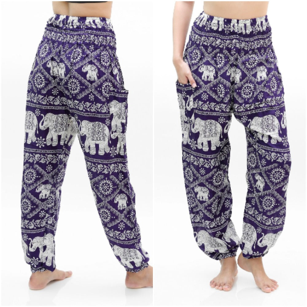 Purple ELEPHANT Women Boho & Hippie Harem Pants