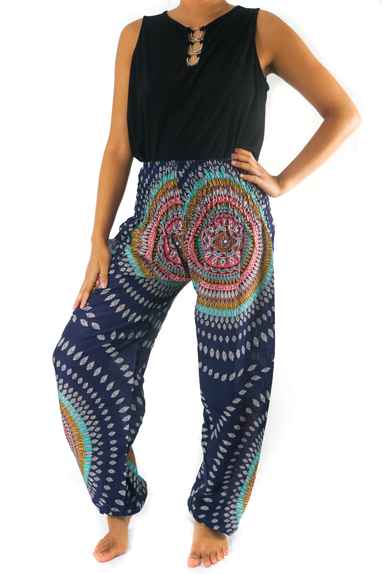 Blue SWIRL Women Boho & Hippie Harem Pants