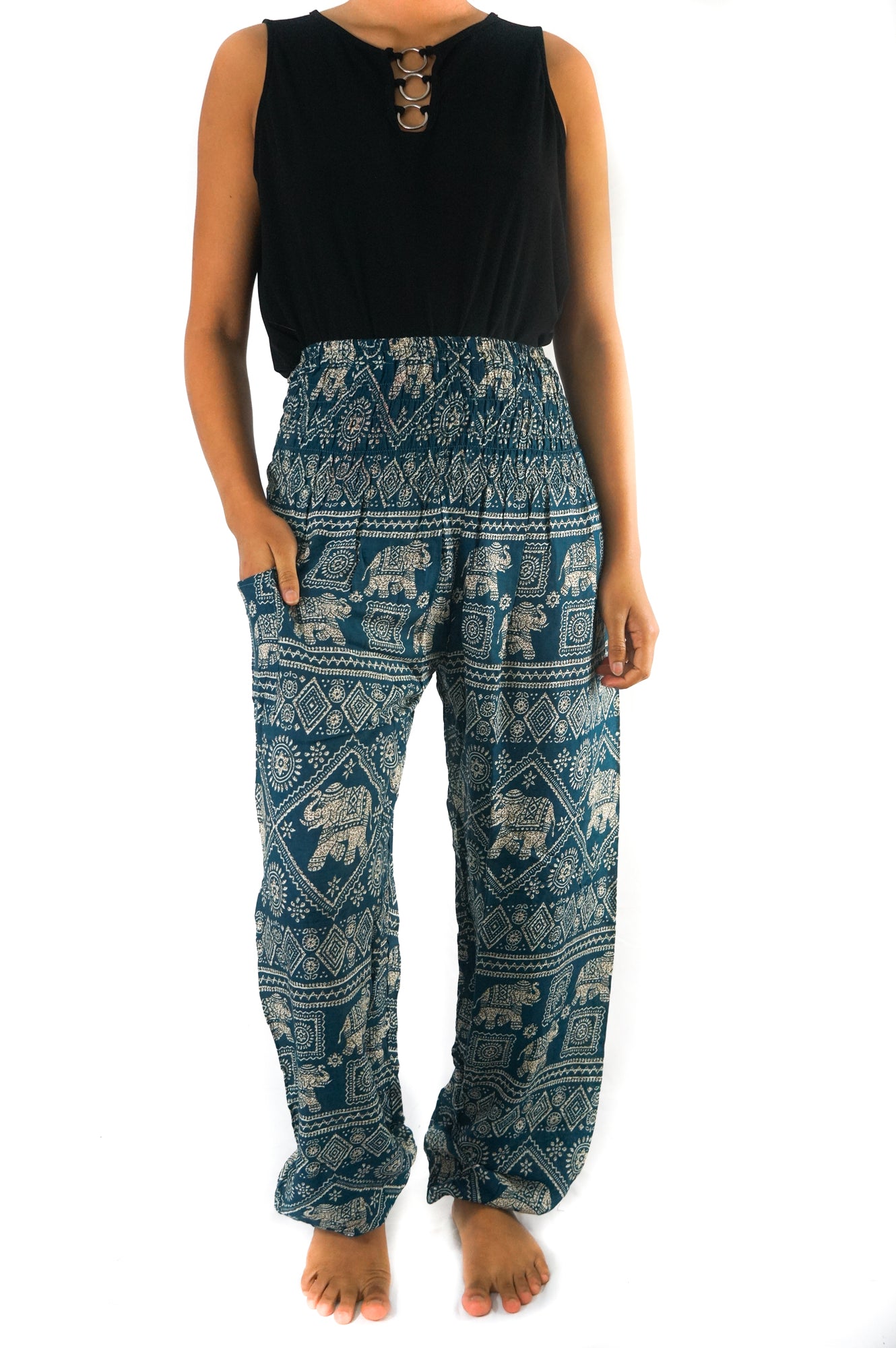 Teal ELEPHANT Women Boho & Hippie Harem Pants