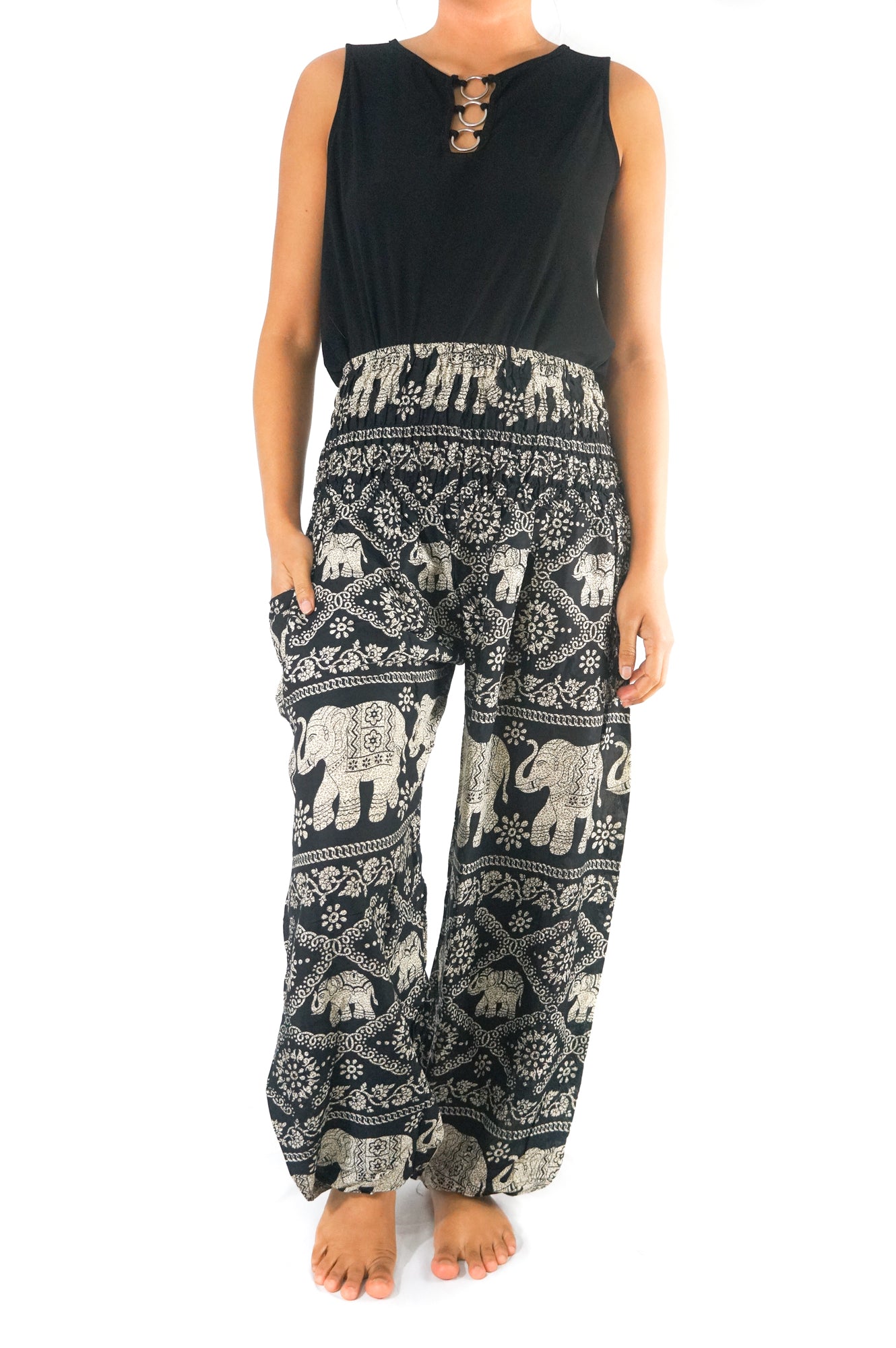 Black ELEPHANT Women Boho & Hippie Harem Pants