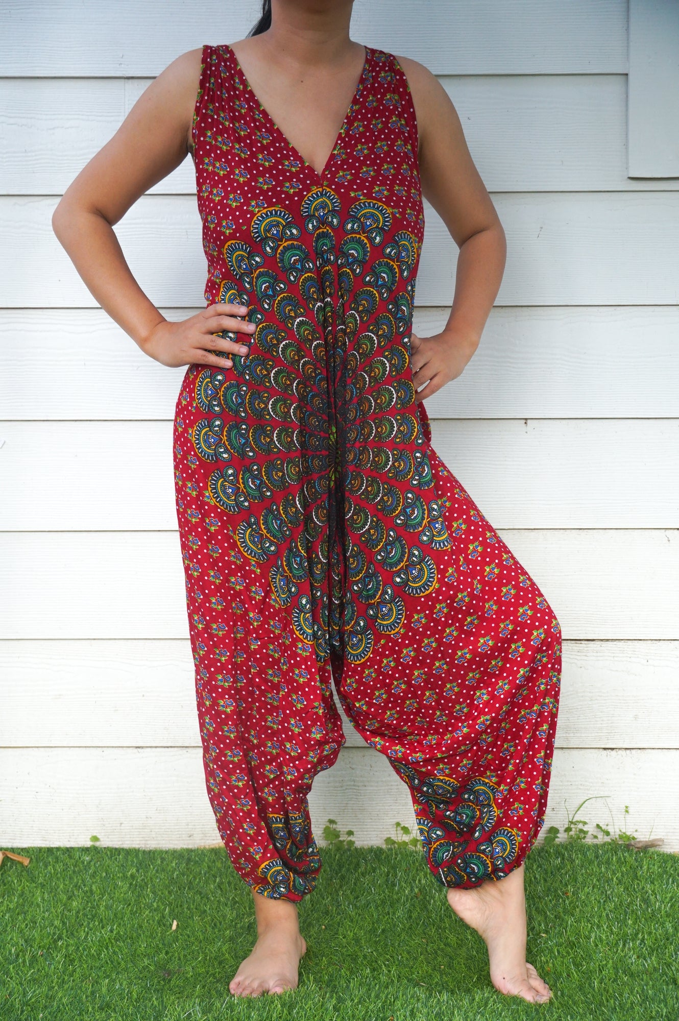 Red Chakra Boho Hippie Jumpsuits