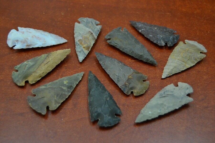 10 Pcs Assortment Agate Stone Spear Arrowhead Points