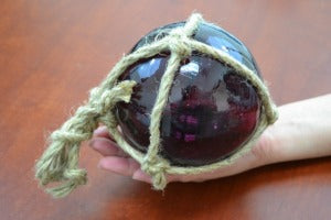 Reproduction Purple Glass Ball With Fishing Net 5"