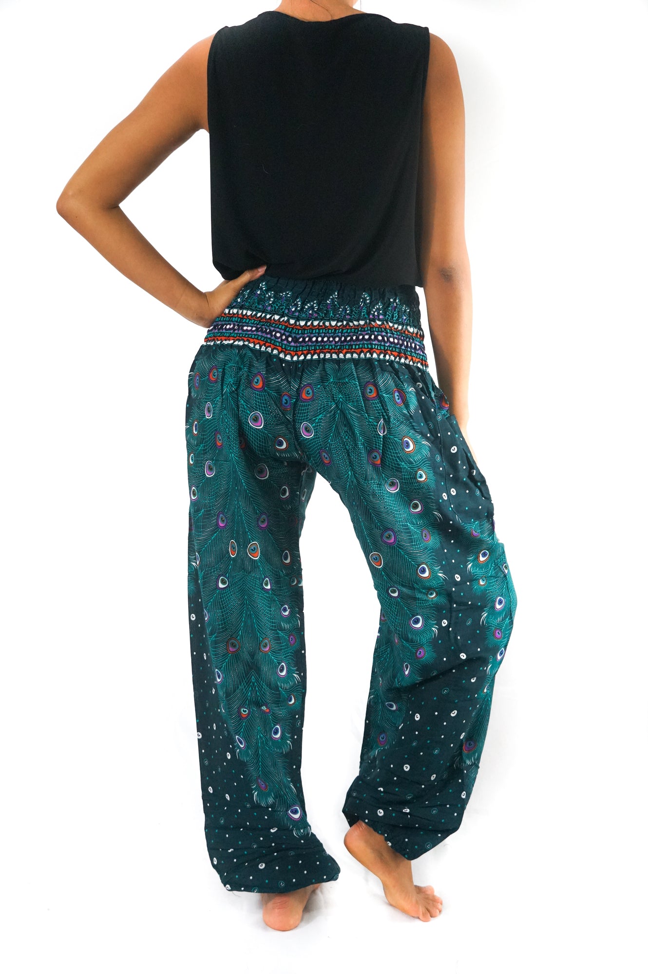 Teal PEACOCK Women Boho & Hippie Harem Pants