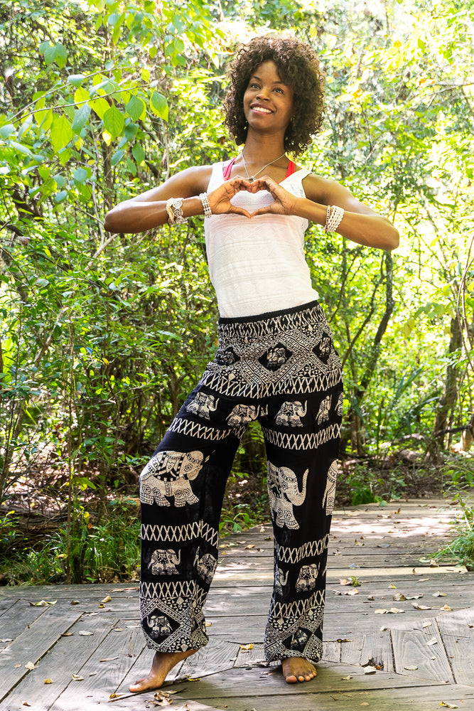 Black ELEPHANT Women Boho & Hippie Harem Pants