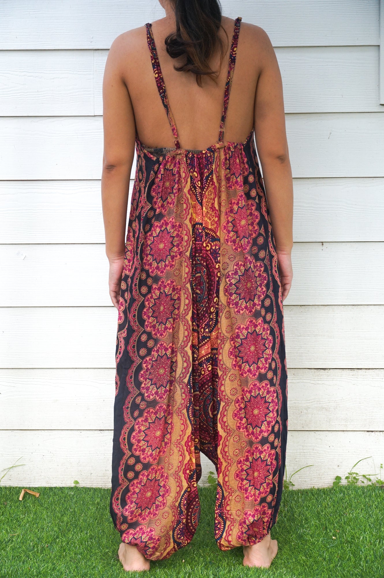 Orange Boho Hippie Jumpsuit