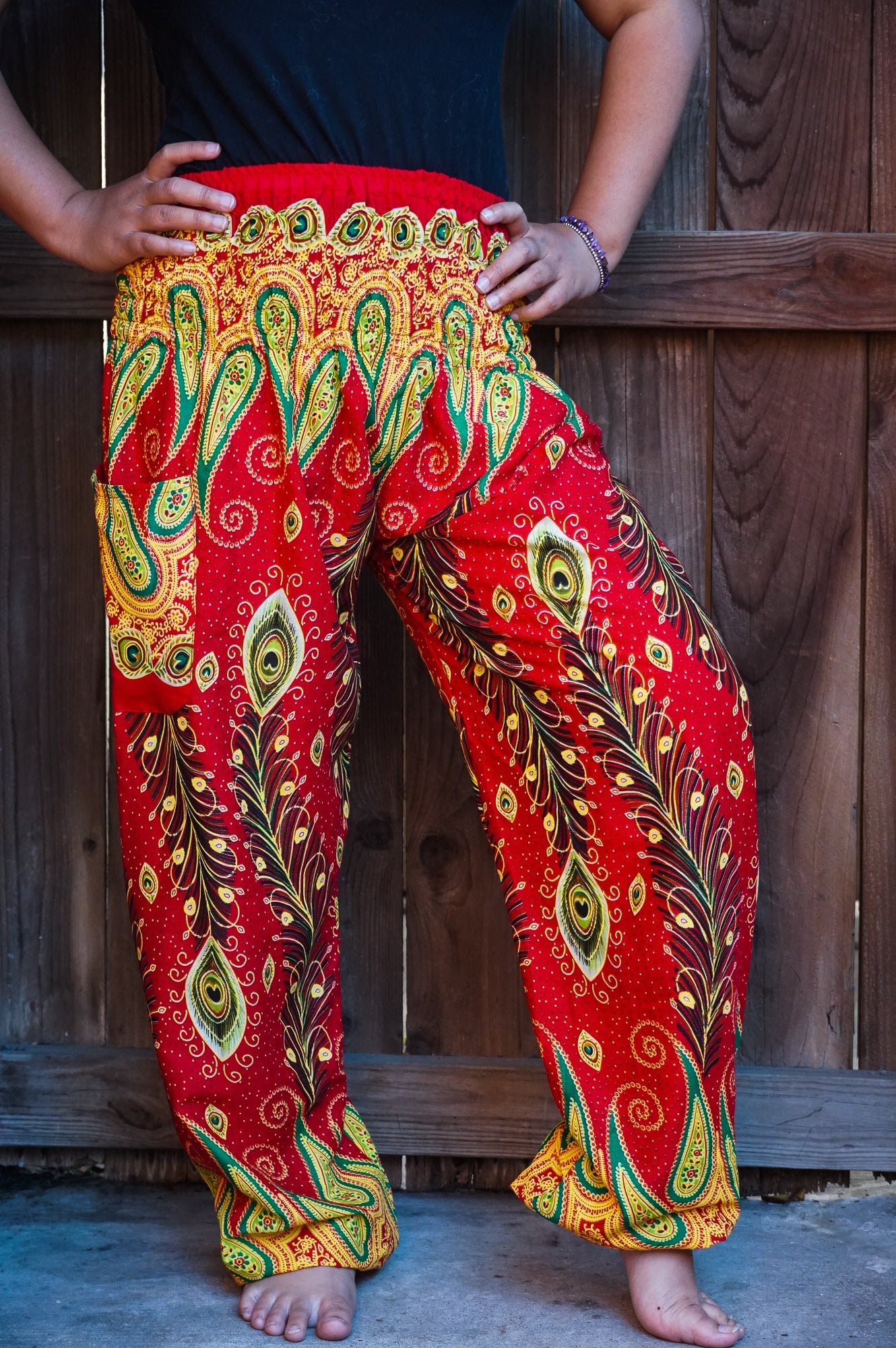 Orange Peacock Women Boho & Hippie Harem Pants