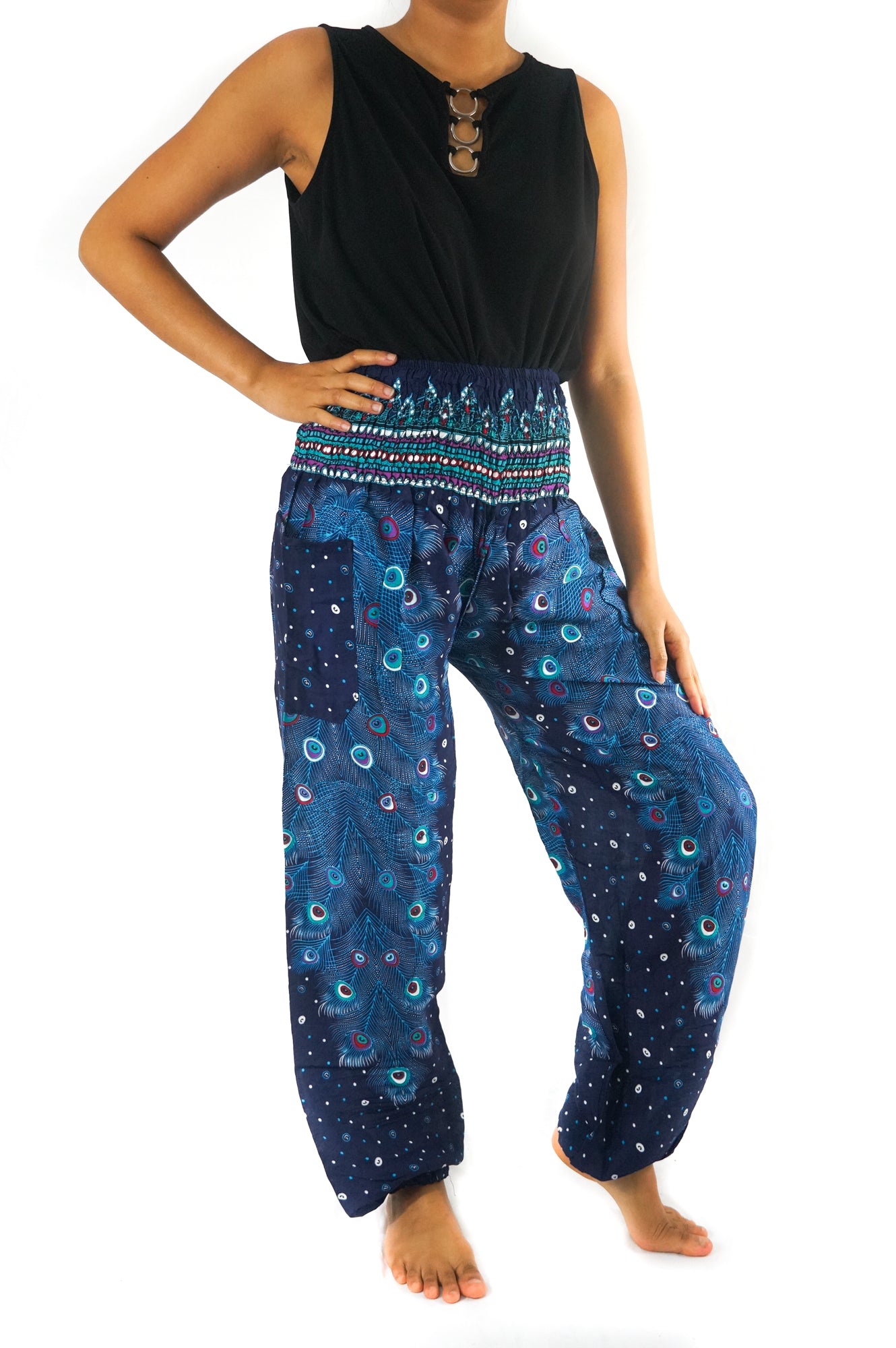 Blue PEACOCK Women Boho & Hippie Harem Pants