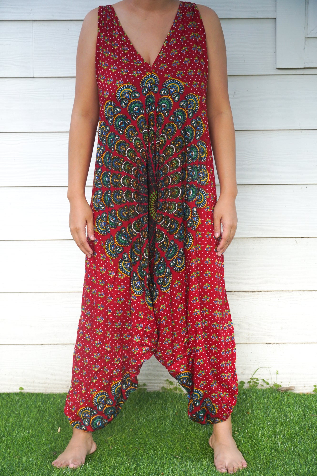 Red Chakra Boho Hippie Jumpsuits