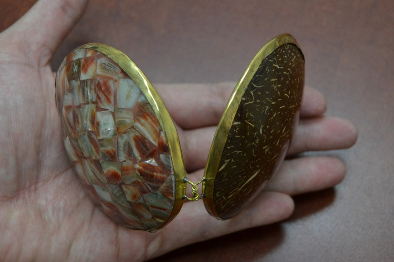 Red Abalone Shell Trinket Box & Coin Purse