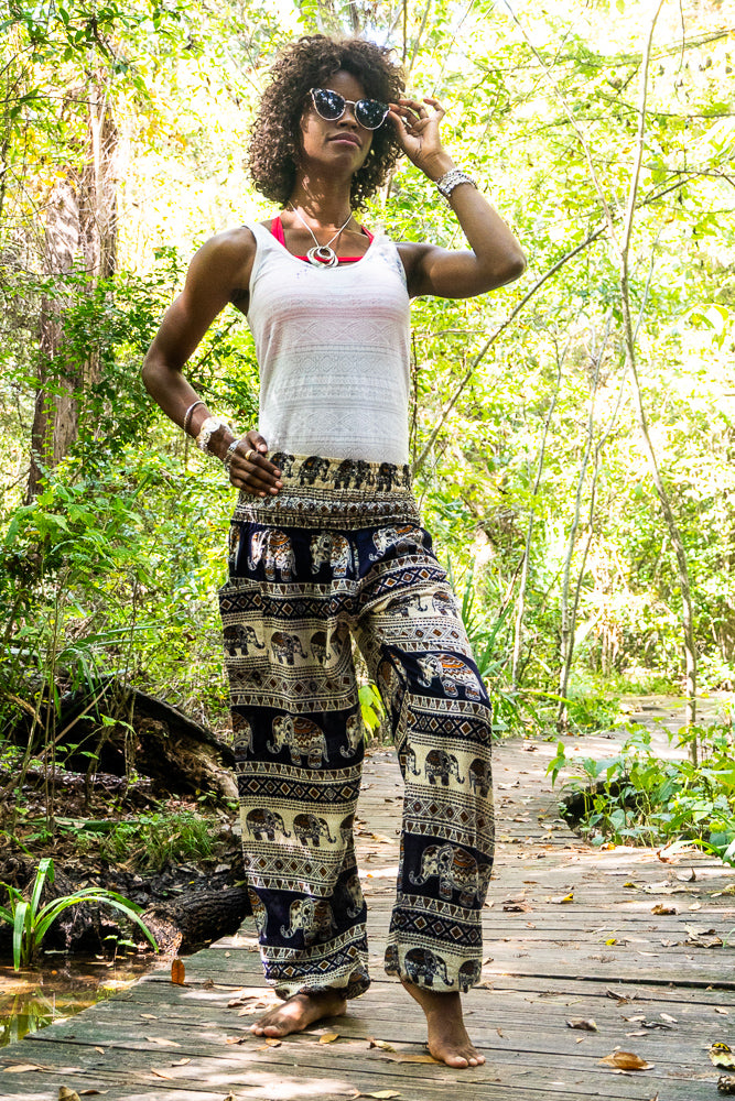 Black ELEPHANT Women Boho & Hippie Harem Pants