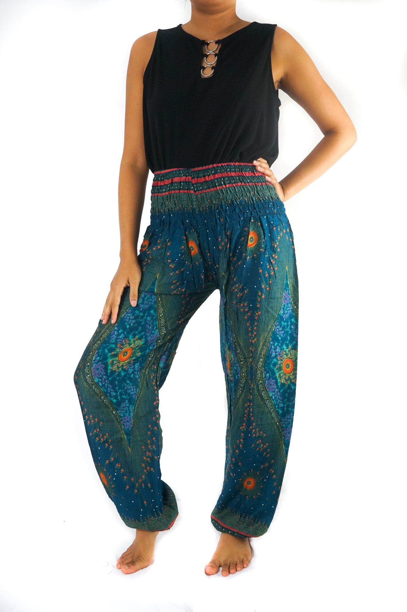 Teal PEACOCK Women Boho & Hippie Harem Pants