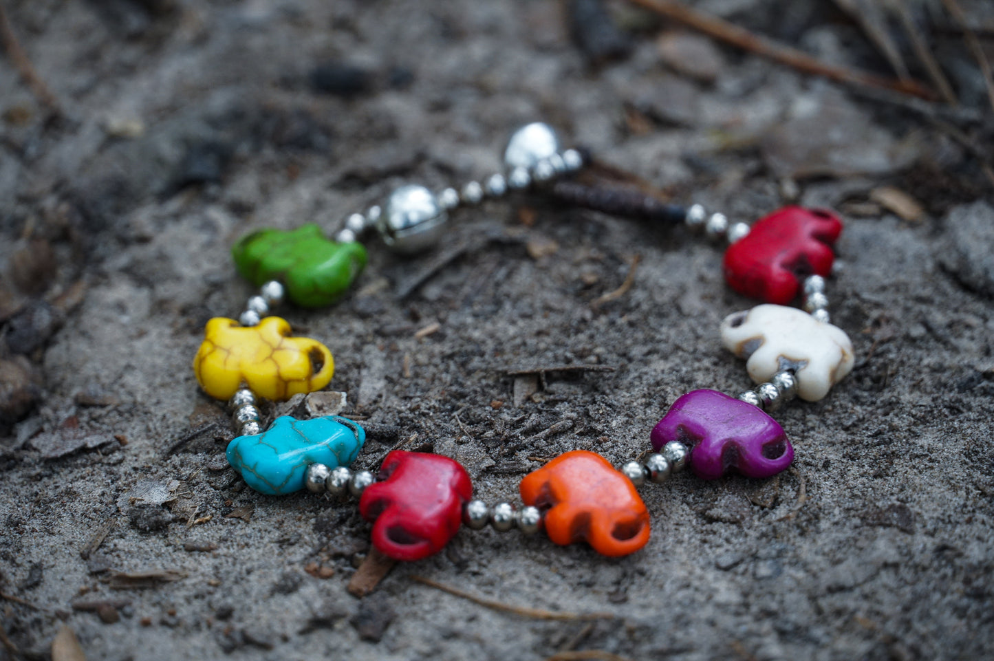 Silver Elephant Stone Bracelet - Bracelets & Anklets