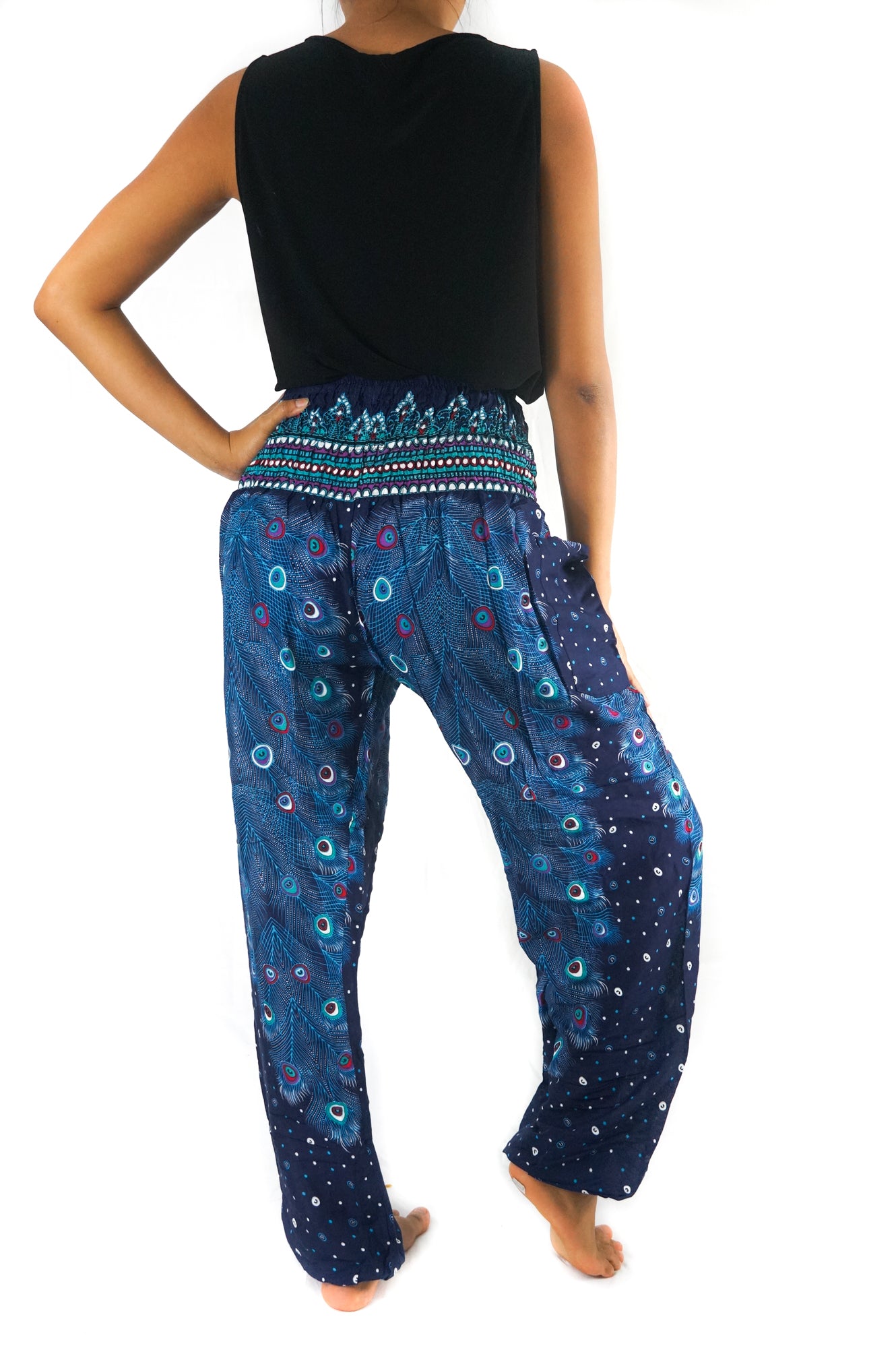 Blue PEACOCK Women Boho & Hippie Harem Pants