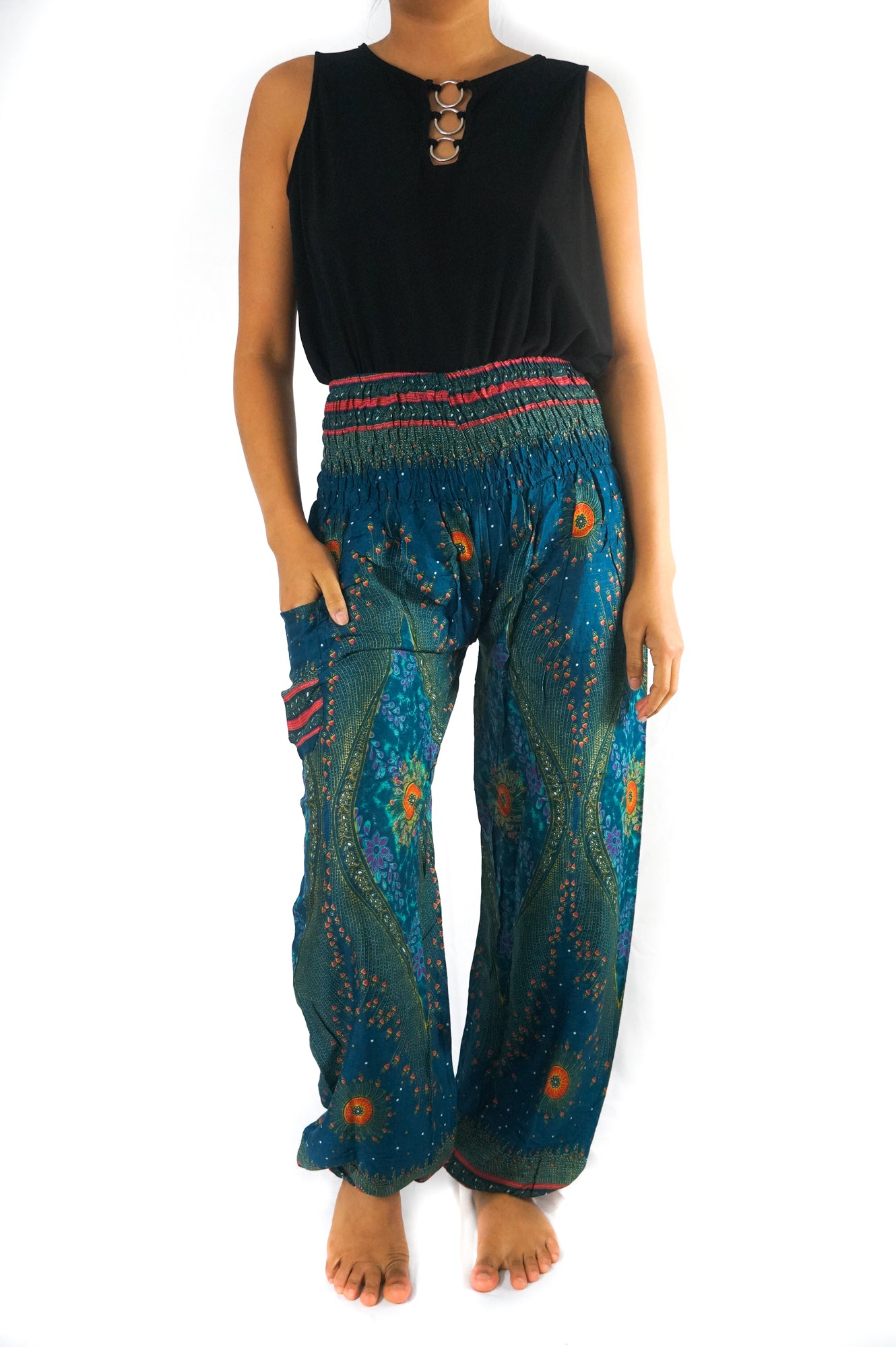 Teal PEACOCK Women Boho & Hippie Harem Pants