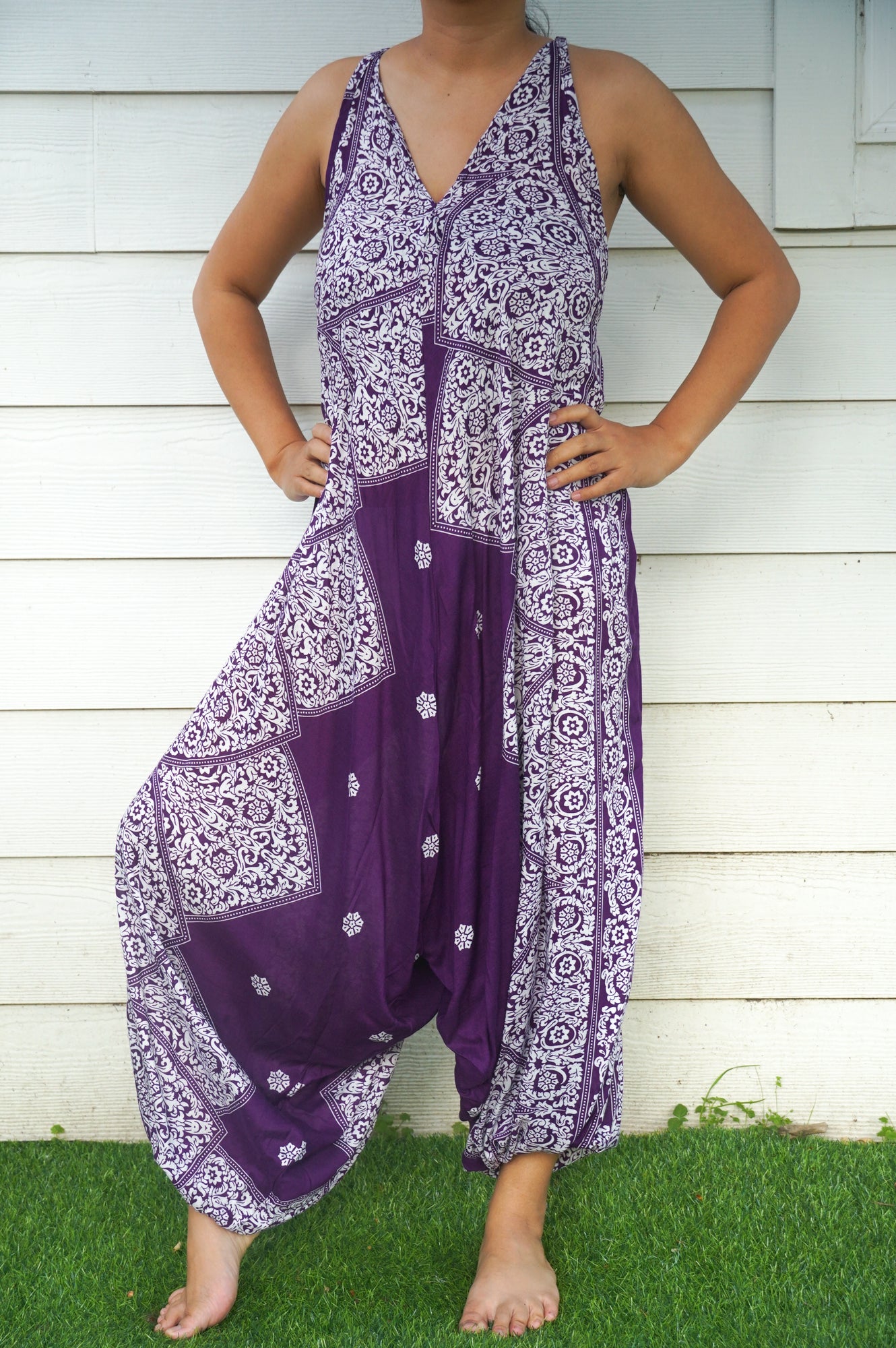 Purple Lotus Boho Hippie Jumpsuits