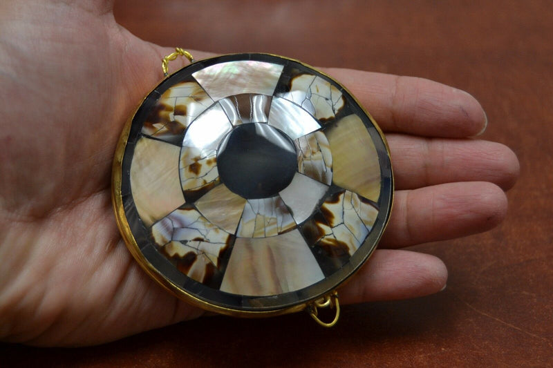 Brown Golden Mother of Pearl Shell Trinket Box