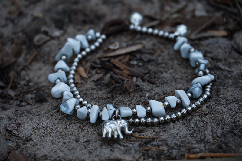 Boho Elephant Silver Stone Bracelets - Bracelets & Anklets