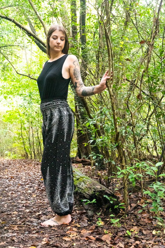 Black Peacock Women Boho & Hippie Harem Pants - Pants