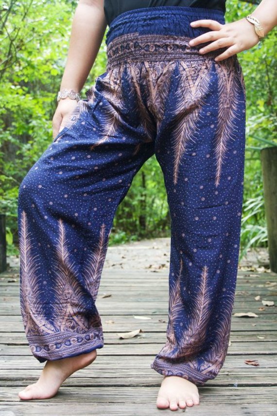 Blue PEACOCK Women Boho & Hippie Harem Pants