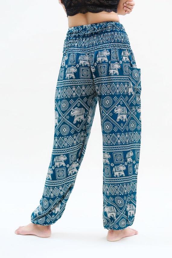 Teal ELEPHANT Women Boho & Hippie Harem Pants