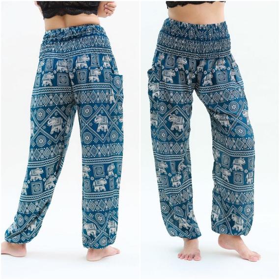 Teal ELEPHANT Women Boho & Hippie Harem Pants