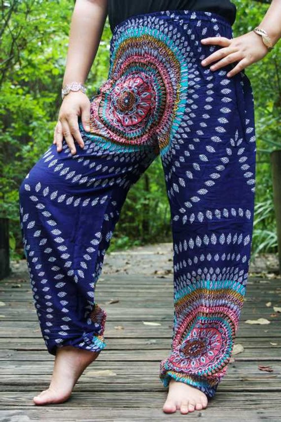 Blue SWIRL Women Boho & Hippie Harem Pants