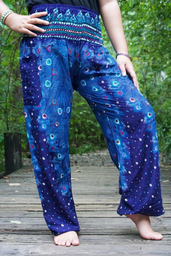 Blue PEACOCK Women Boho & Hippie Harem Pants