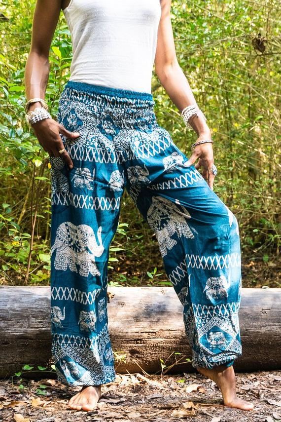 Teal ELEPHANT Women Boho & Hippie Harem Pants