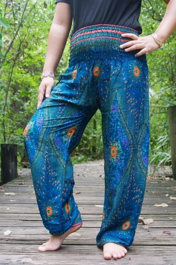 Teal PEACOCK Women Boho & Hippie Harem Pants