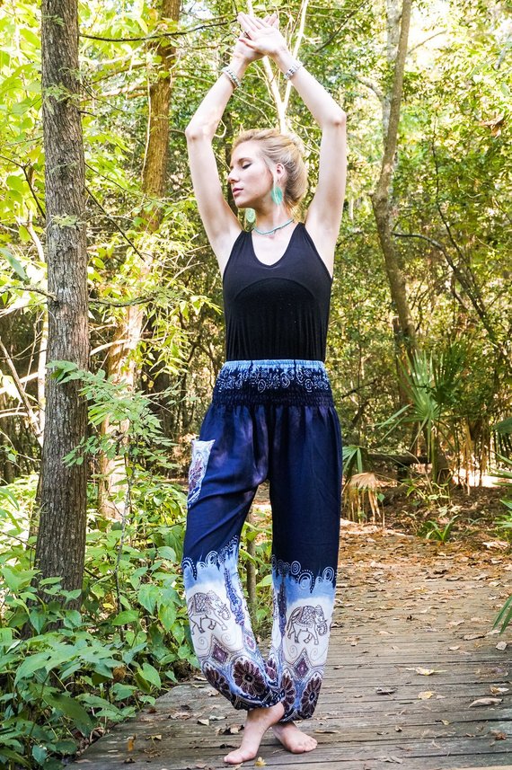 Blue ELEPHANT Women Boho & Hippie Harem Pants