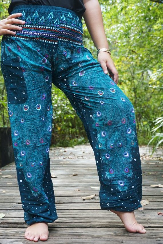 Teal PEACOCK Women Boho & Hippie Harem Pants