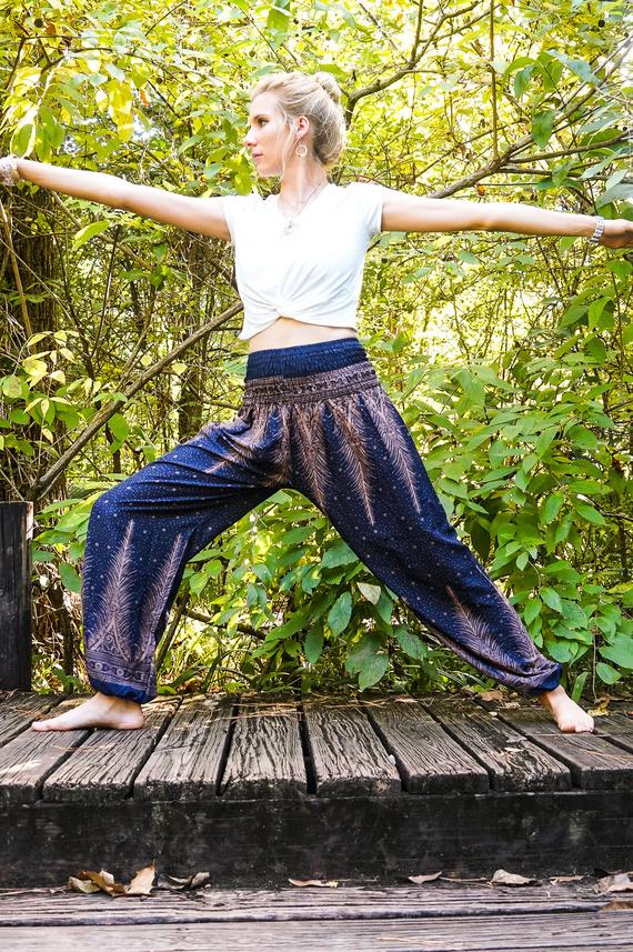 Blue PEACOCK Women Boho & Hippie Harem Pants