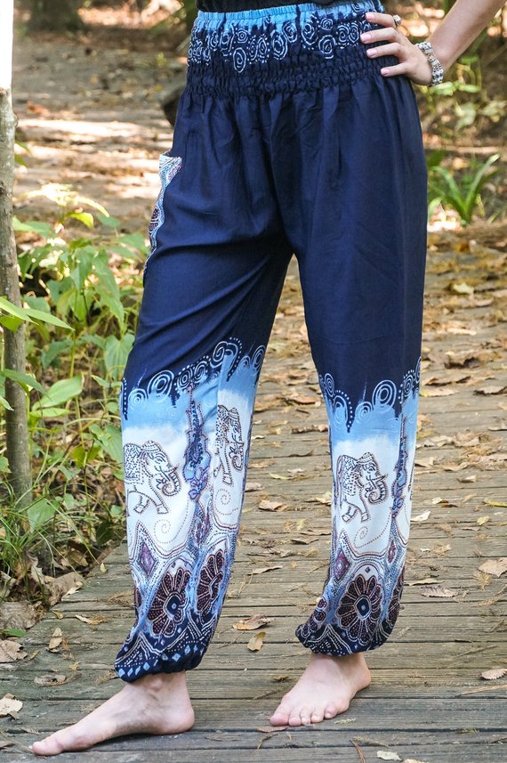 Blue ELEPHANT Women Boho & Hippie Harem Pants