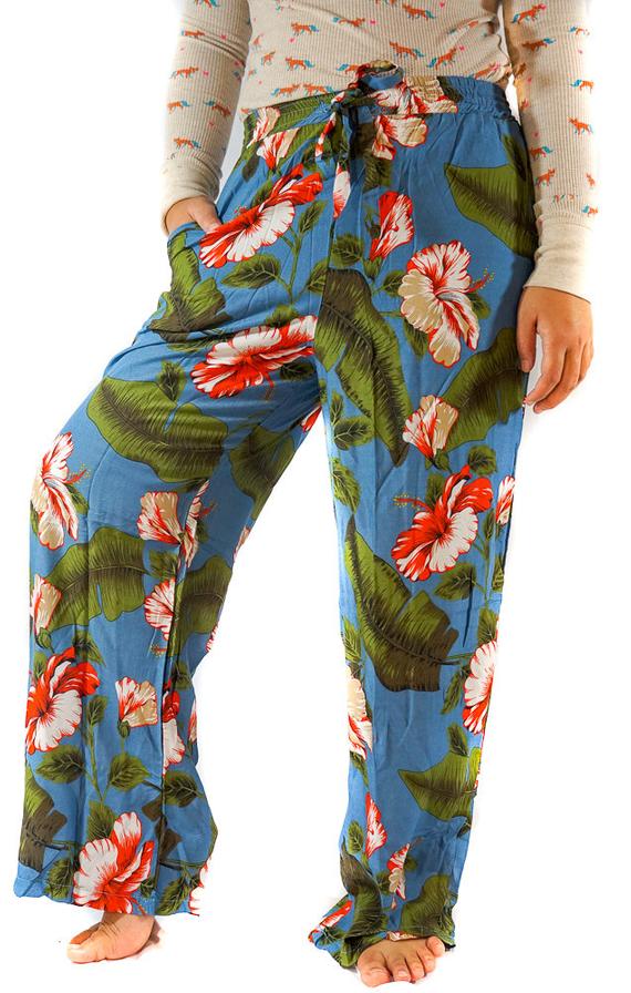 Leaf Print Women Boho & Hippie Harem Pants XS-M