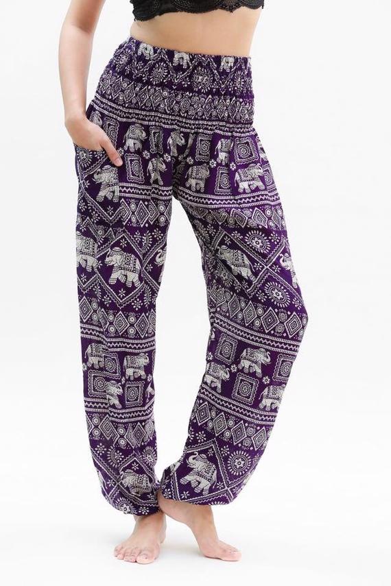 Purple Elephant Women Boho & Hippie Harem Pants