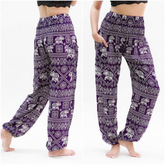 Purple Elephant Women Boho & Hippie Harem Pants