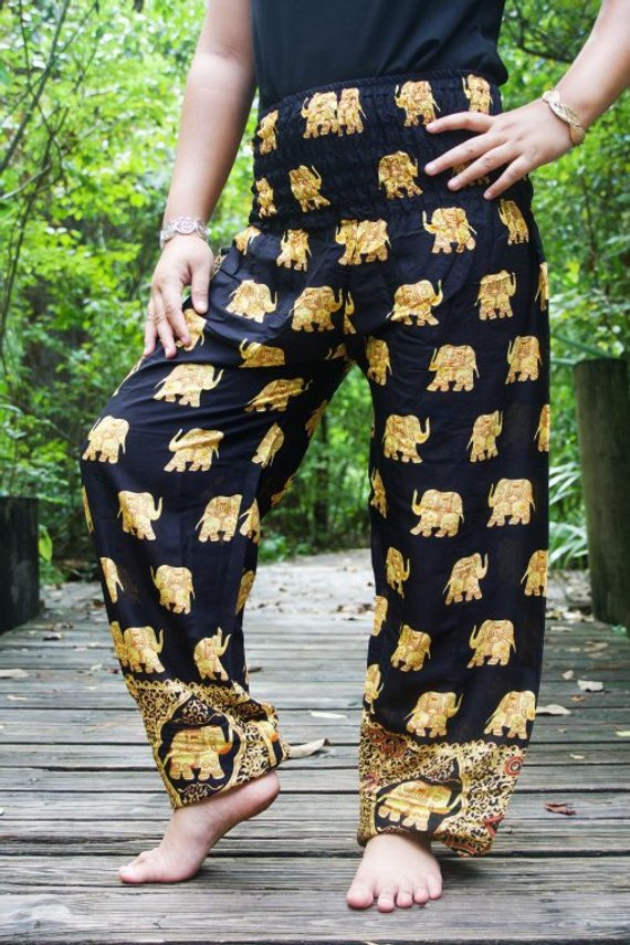 Black ELEPHANT Women Boho & Hippie Harem Pants