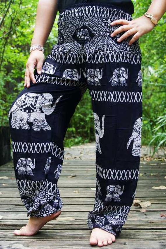 Black ELEPHANT Women Boho & Hippie Harem Pants