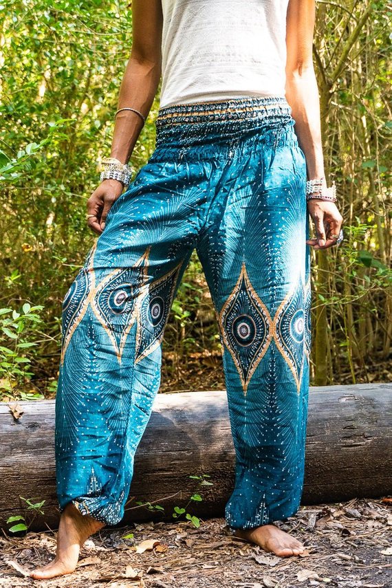 Teal PEACOCK Women Boho & Hippie Harem Pants