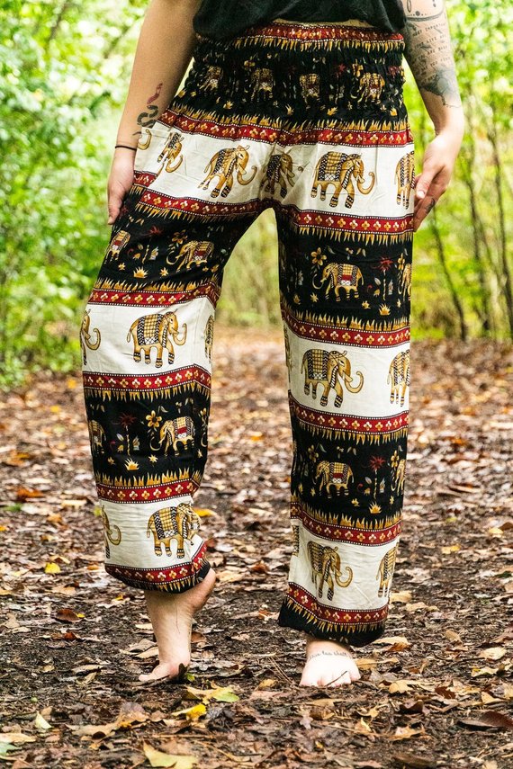 Black ELEPHANT Women Boho & Hippie Harem Pants