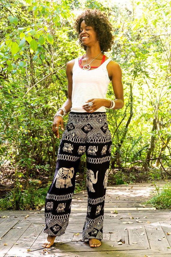 Black ELEPHANT Women Boho & Hippie Harem Pants