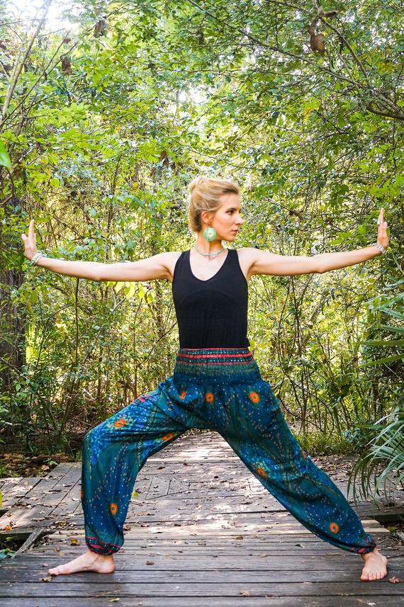 Teal PEACOCK Women Boho & Hippie Harem Pants