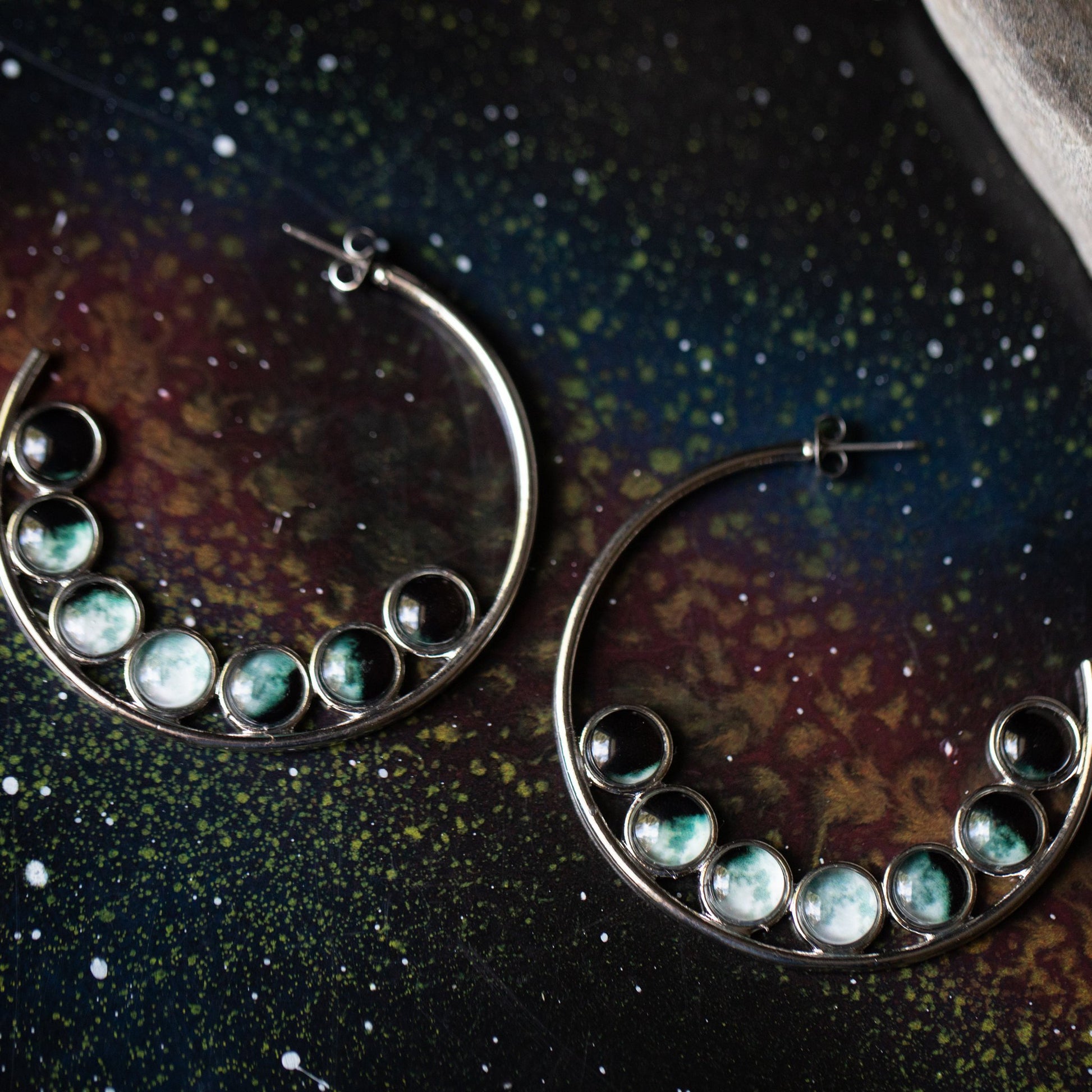 Moon Phase Hoop Earrings