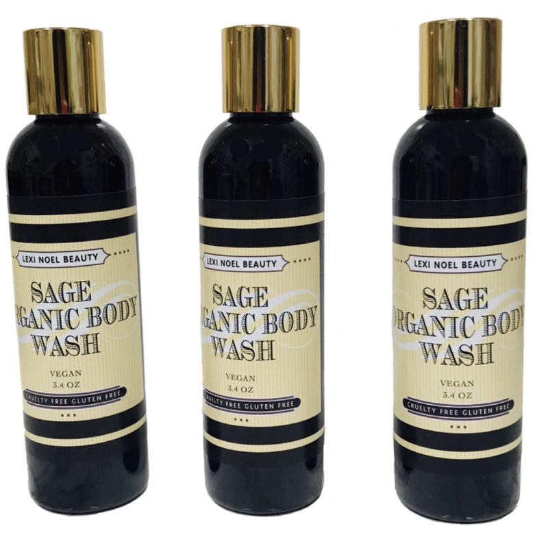 Organic Body Wash Sage Scent Lexi Noel Beauty