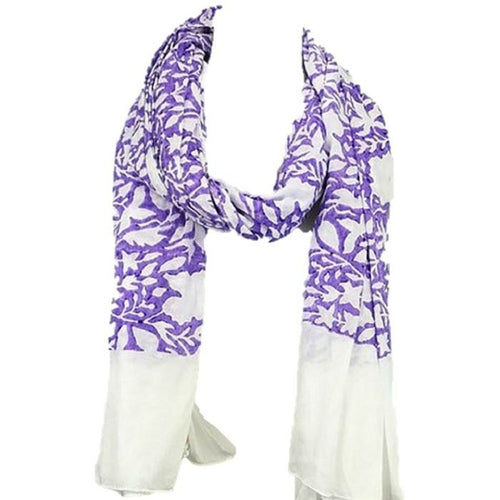 Karuna Floral Fashion Scarves - Hand Block Printed by Survivors