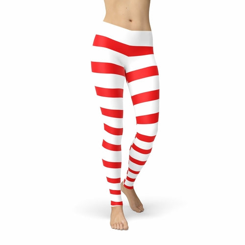 Red Candy Cane Leggings