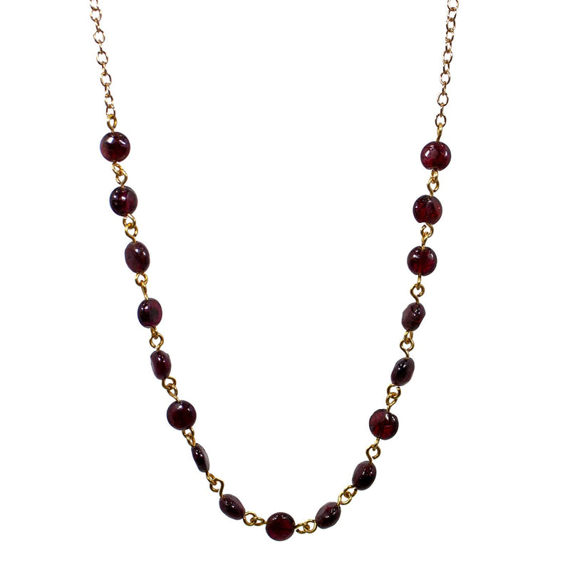 Garnet Coin Chain Necklace - Necklaces Pendants & Charms