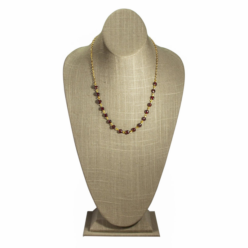 Garnet Coin Chain Necklace - Necklaces Pendants & Charms